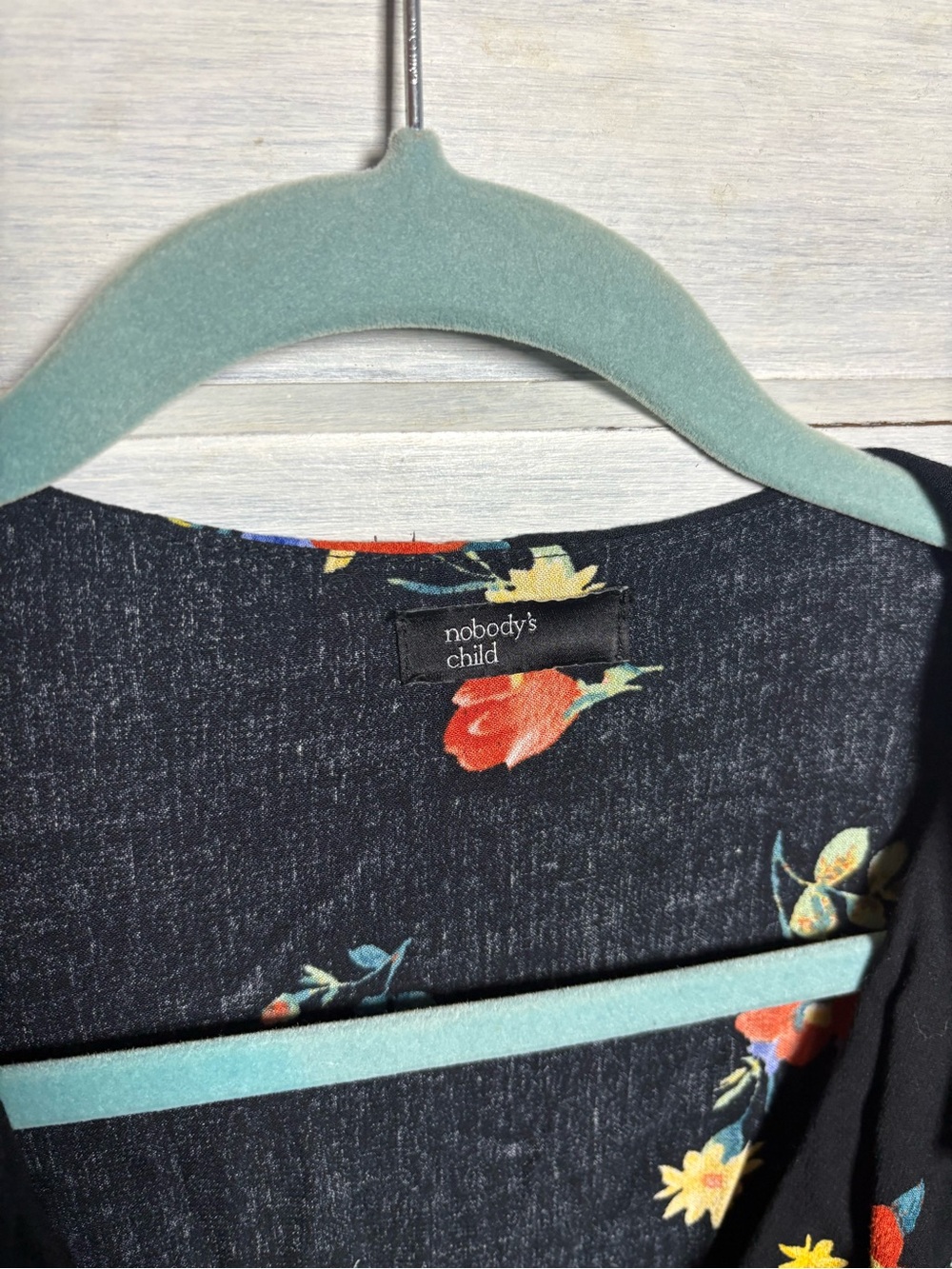 Nobody’s Child Black Floral Ruffle Button Bell Sleeve Mini Twee Cottagecore - Picture 8 of 10